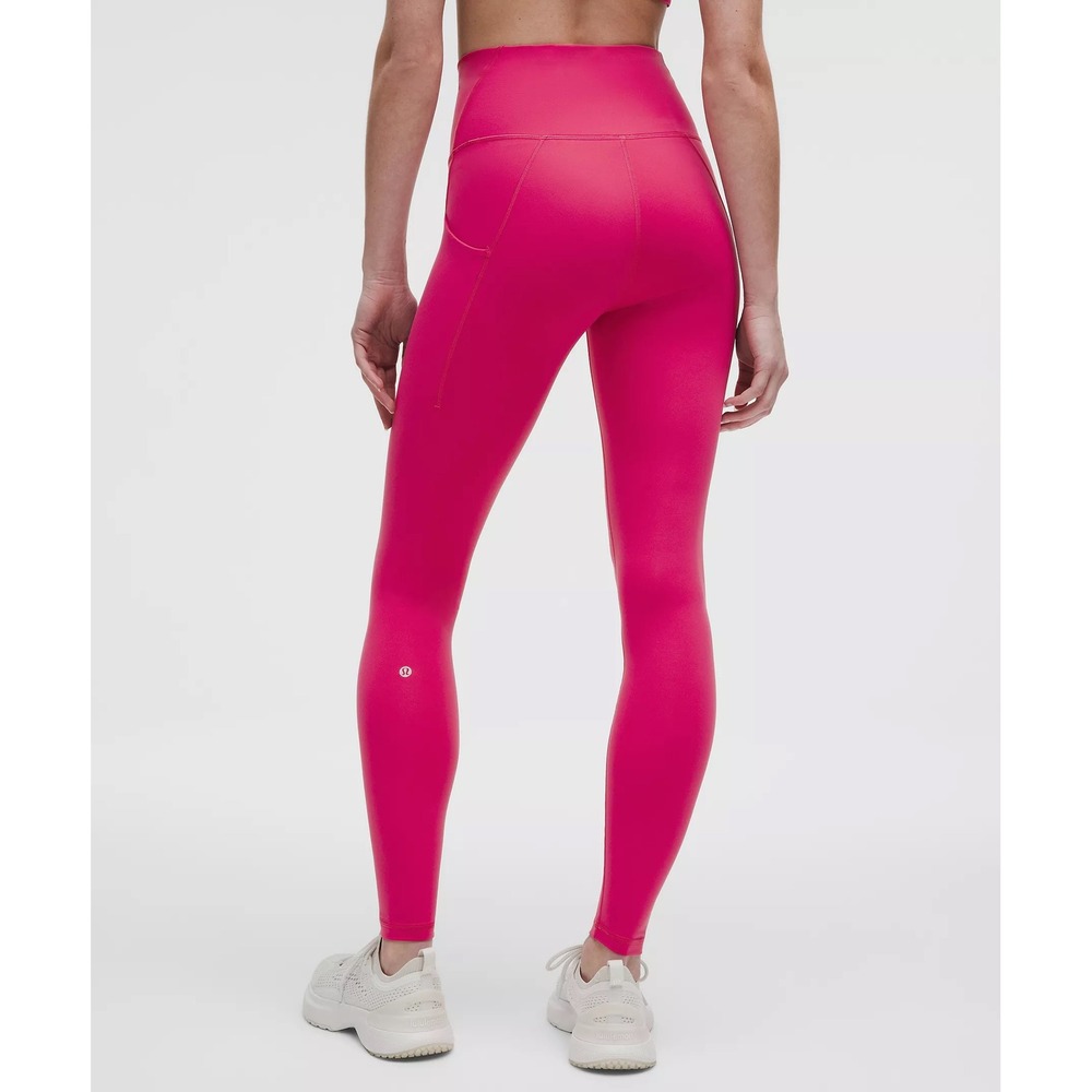 Lululemon Wunder Train‎  High-rise Magenta tight w pockets Size 6